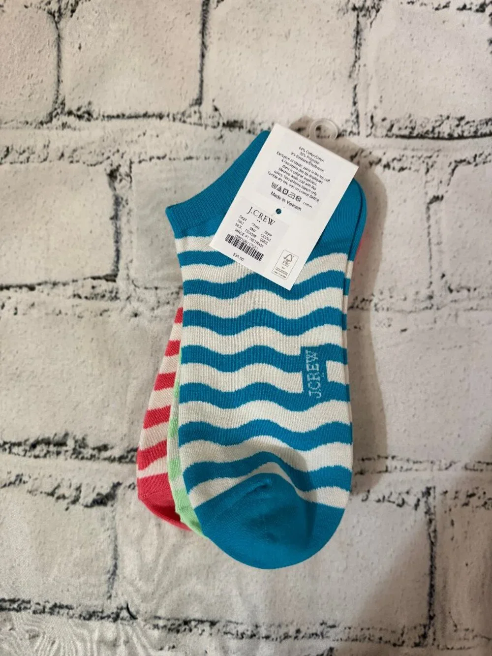 J. Crew Striped ankle socks three-pack